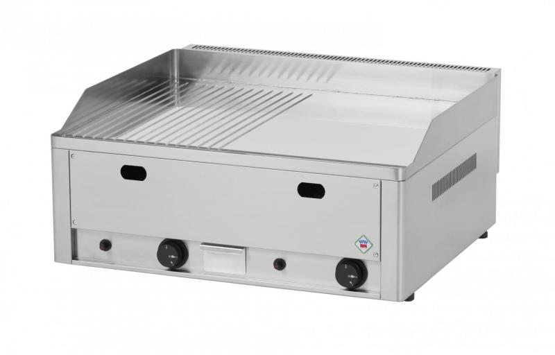 FTHRC 60 G - Gas chromed grill with 1/2 smooth and 1/2 ribbed surface