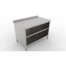Stainless steel storage table with backsplash 600 mm