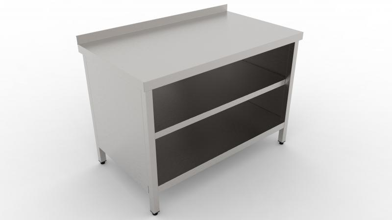 400x700x850 | Stainless steel storage table with backsplash