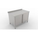 600-series | Stainless steel storage table with door and backsplash