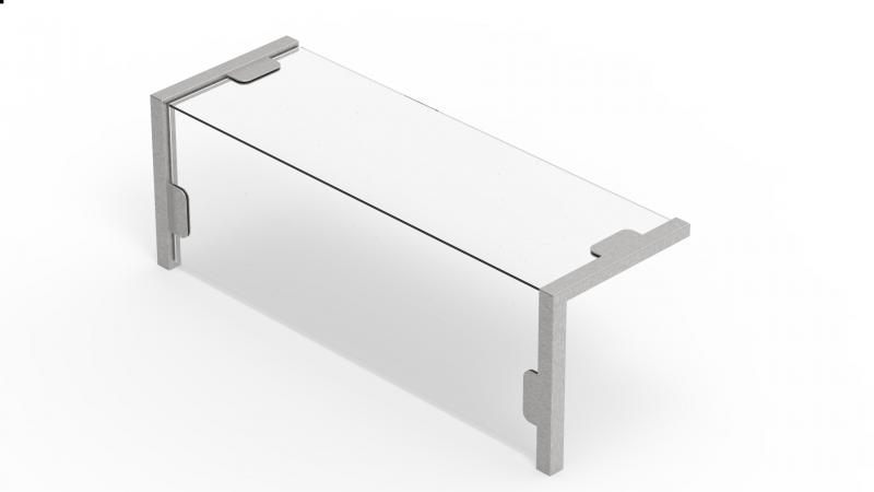 800x350x350 | 1 level glass overshelf