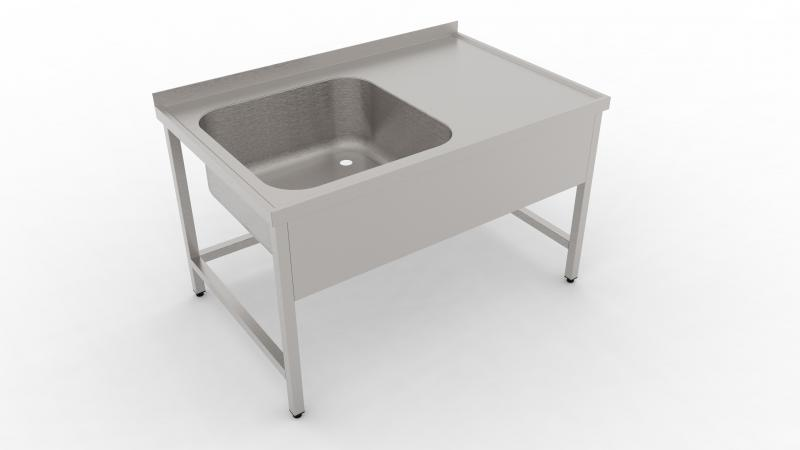 900x600 | Stainless sink with 1 pool and drip basin
