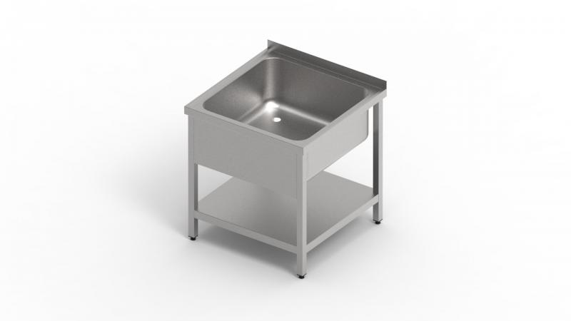 500x600 | Stainless sink with 1 pool and shelf