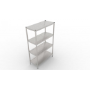 1300x400x2000 | Stainless storage rack with perforated shelf