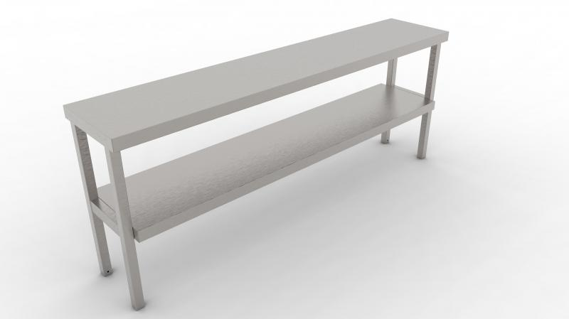 1900x300x600 | Nerezová výdajná polica dvojposchodová