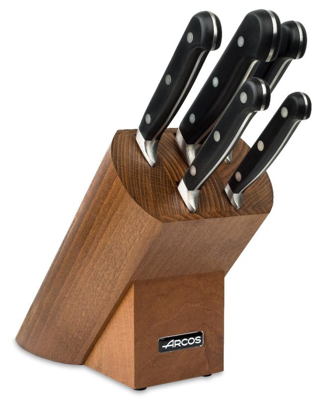 ARCOS Ópera | Set of 5 forged knifes in wooden holder