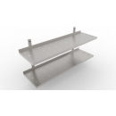 1300x300 | Stainless steel 2-level adjustable perforated shelf