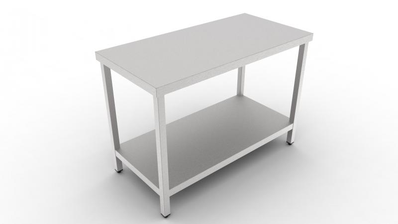 900x700x850 | Stainless steel worktable with a shelf
