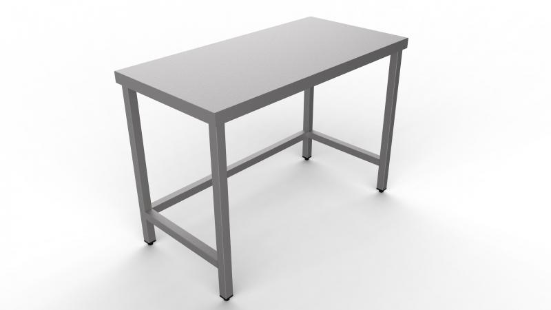 1600x600x850 | Stainless steel worktable with connected legs