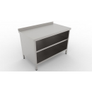 900x700x850 | Stainless steel storage table with backsplash
