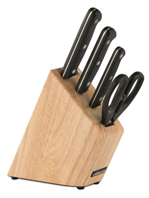 ARCOS UNIVERSAL | set of 4 knives in rubber wood holder