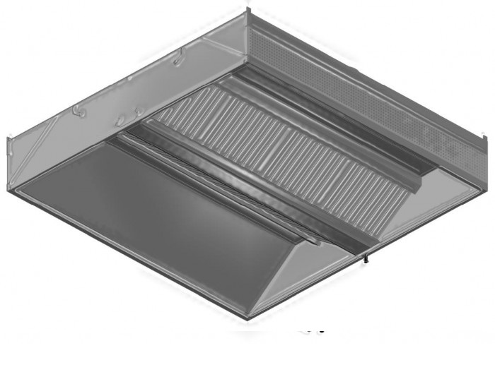 SX-SZEFL | Stainless steel island extractor hood with 2 rows of labyrinth filters 1500