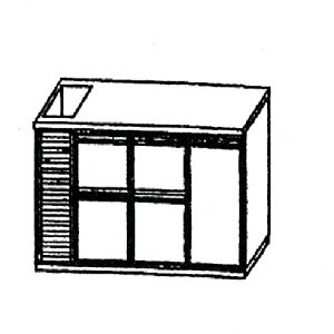 SL | Chladiaci stôl so 4 zásuvkami, 1 dverami a vaničkou