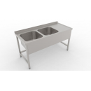 EM2-4040 B/J | 1400x600 ECO Sink with 2 pool and drip basin