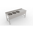 EM3-4040 B/J | 1900x600 ECO Sink with 3 pool and drip basin