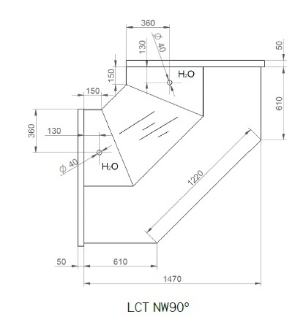 LCT TUCANA 01 INT90 | Internal corner counter 90°