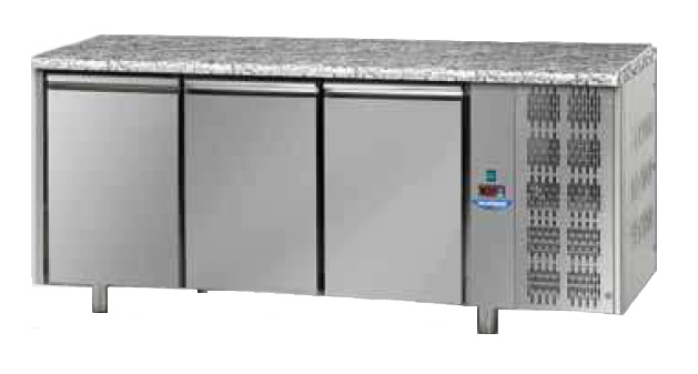 TP03MIDGRA | Confectionery refrigerated worktable (600x400) with granite working top