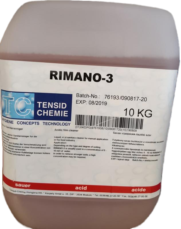 RIMANO-3 | Kyslý čistiaci prostriedok na priemyselné použitie 