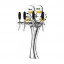 Elegance | 4 ways beer tower without taps and lighting medals - chrome