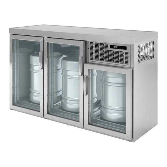 BGKDC3 | Barrel cooler with 3 glass doors