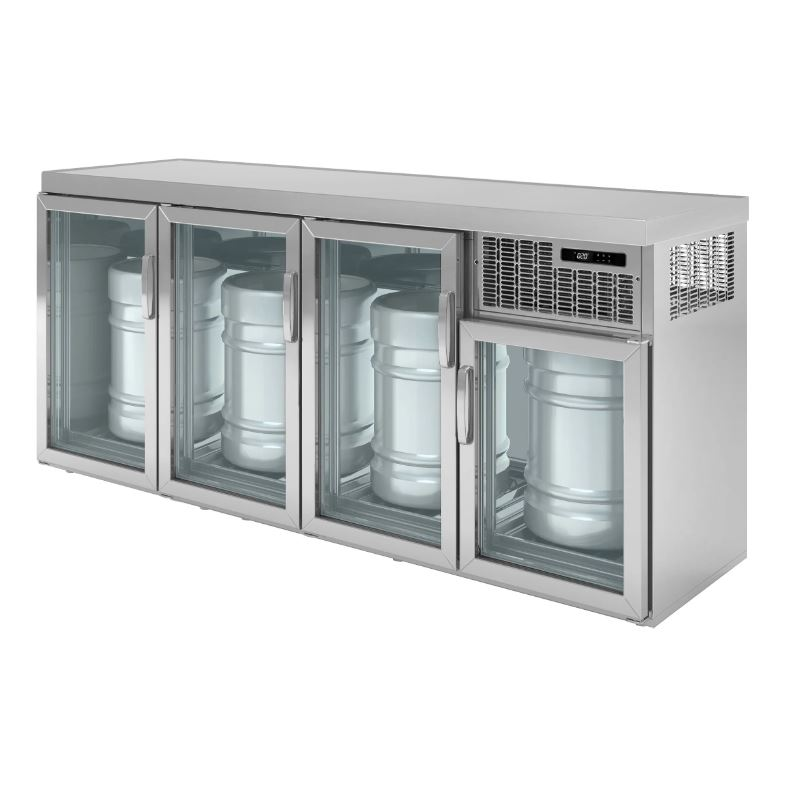 BGKDC4 | Barrel cooler with 4 glass doors