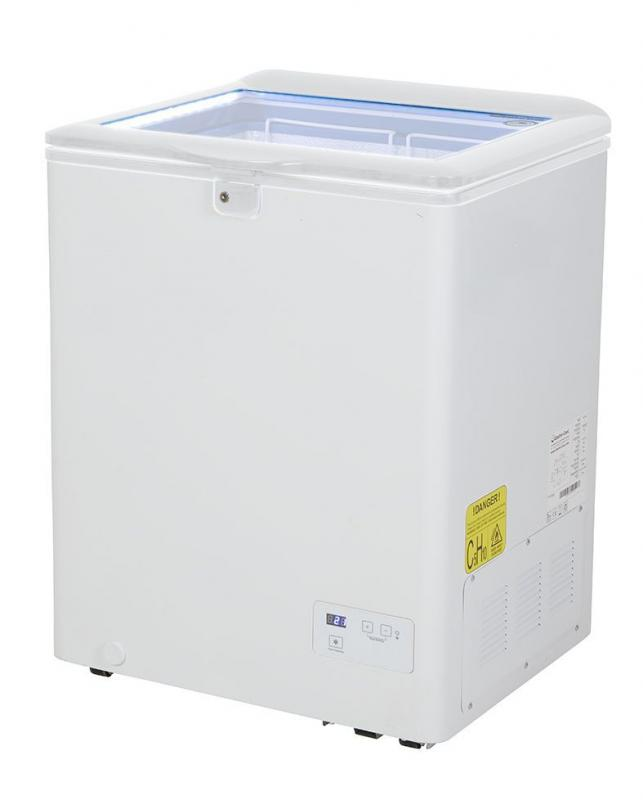 GCFC100 | Chest Freezer with glass lid and two flexible wire baskets - white/white