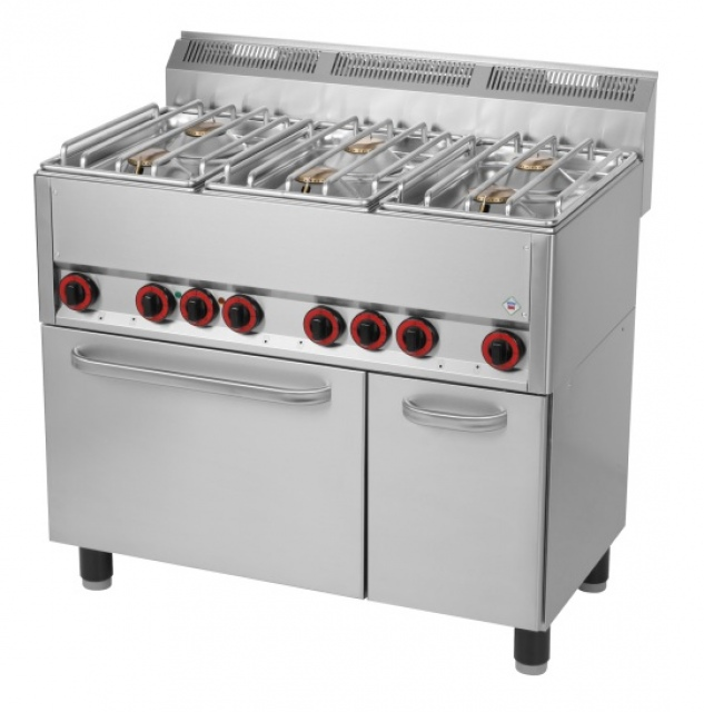 SPT 90 GLS - Gas range with 6 burners and oven