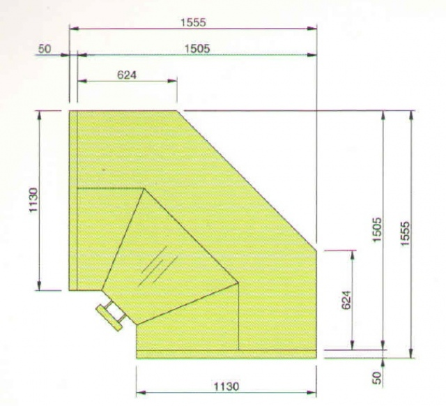 LCT Tucana 01 SELF REM INT90 | Self-service internal corner counter 90°