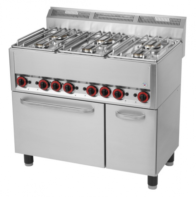 SPT 90 GL - Gas range with 6 burners and oven