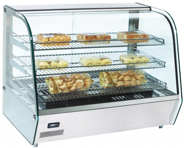 RTR 120 Display warmer with curved glass display