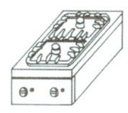 KGO-217 MA | Table-type gas cooking table with 2 burners