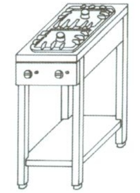 KGO-217 MB | Gas cooking table with 2 burners