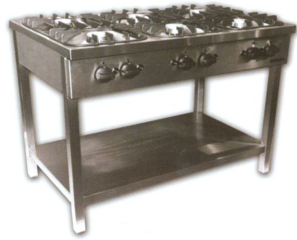 KGO-647 M | Gas cooking table with 6 burners and 3 grids