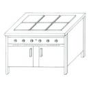 NTV-1621 | Electric cooker with 6 plates and lower storage
